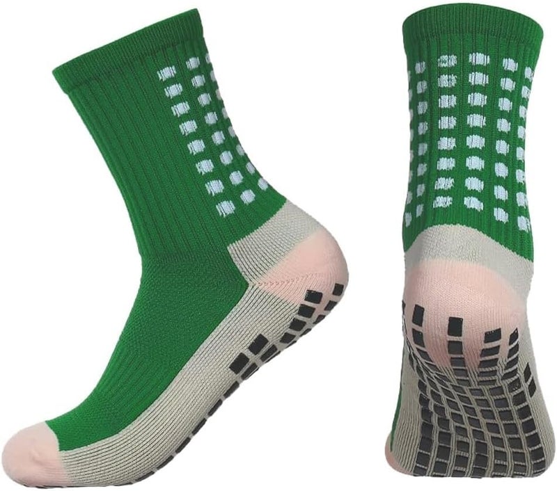 BUKEORE 2 Set Anti-Slip Grip Soccer Socks with Shin Guard Sleeves, Sports Athletic Socks for Men Women - Image 2